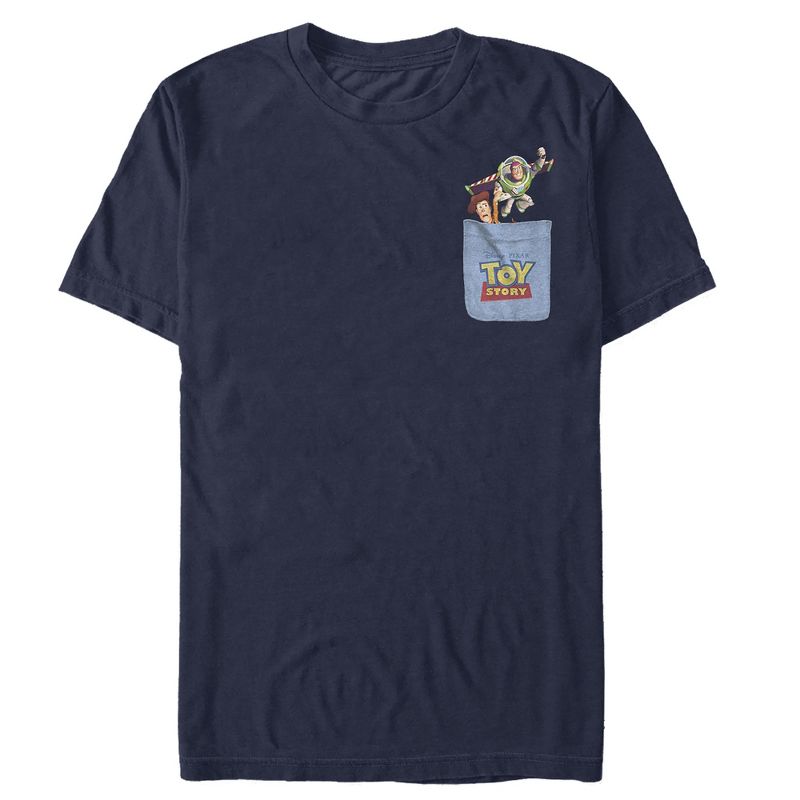 Men's Toy Story Buzz & Woody Pocket Print T-Shirt, 1 of 5