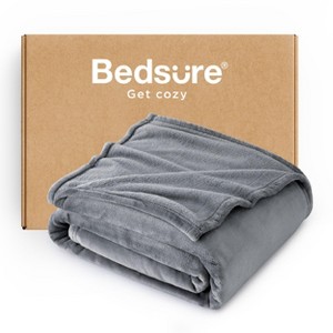 Bedsure Flannel Blanket – Solid Color Plush Throw, Ultra Soft and Fuzzy, 280GSM Lightweight Cozy Blanket for Bed or Couch - 1 of 4