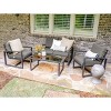 Leisure Made Jasper 4pc Aluminum Seating in Gray Fabric - 2 of 4