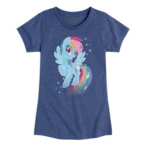 Girls' - My Little Pony - Rainbow Dash Stars Fitted Short Sleeve Graphic T-Shirt - 1 of 3