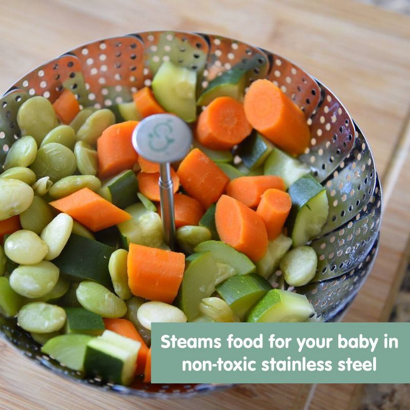 Sage Spoonfuls Stainless Steel Baby Food Steamer Basket, 3 of 8