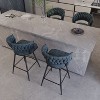 28 Inch Bar Stool Linen Woven Bar Stools Set of 4, Black Legs Bar Stools Non Adjustable Kitchen Island Chair - 3 of 4