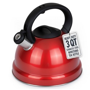 Luminuxe Whistling Tea Kettle, 3qt Stainless Steel Stove Top Kettle with Cool-Touch Handle, Durable, Fast Boil Tea Pot for Gas or Electric Stove - 1 of 4