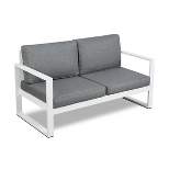 Baltic Patio Loveseat White - Real Flame