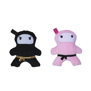 American Pet Supplies Ninja Plush Dog Chew Toy Gift Set – Plush Dog Toy with Durable Texture for Engaging Play and Cuddles – Pink & Black - 1 of 4