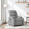 vidaXL Light Gray Fabric Massage Recliner Chair with Manual Recline, Vibration Massage, Cup Holders, and Side Pocket - 2 of 4