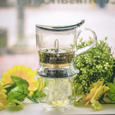 Aberdeen 17.7 oz Black Tritan Tea Infuser Teapot