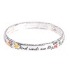 Dicksons Sweet to The Soul Honey Bee Flowers Engraved Proverbs Verse Women's One Size Silver Plated Stainless Steel Everyday Four-Tile Stretch - 3 of 4