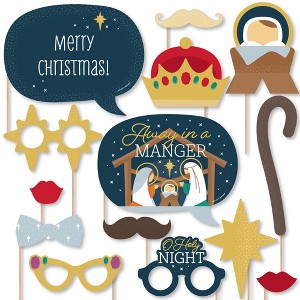 Big Dot of Happiness Holy Nativity - Manger Scene Religious Christmas Photo Booth Props Kit - 20 Count - 1 of 4
