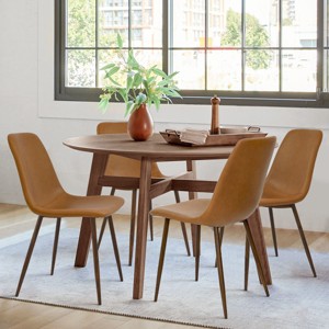 Set Of 4 Bingo Faux Leather Dining Chair Walnut Leg-Maison Boucle‎ - 1 of 4