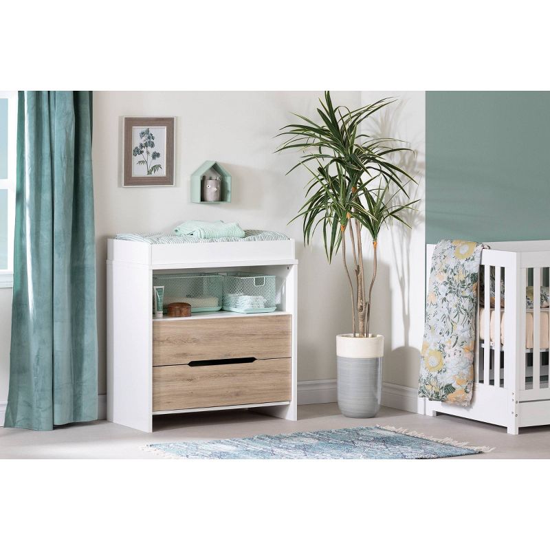 Cookie Changing Table - Pure White and Rustic Oak - South Shore, 5 of 15