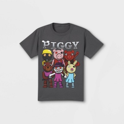 Boys' Piggy Short Sleeve Graphic T-Shirt - Gray XS