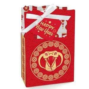 Big Dot of Happiness Lunar New Year - 2025 Year of the Snake Favor Boxes - Set of 12 - 1 of 4