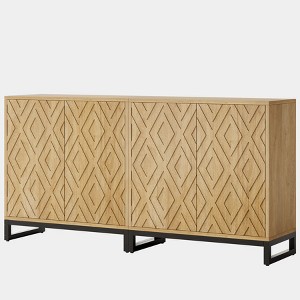Tribesigns Sideboard Buffet Cabinet with Storage, 57.5" Farmhouse Coffee Bar Cabinet with 4 Doors & Shelves for Dining Room Kitchen - 1 of 4