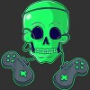 Men's Design By Humans Halloween Skeleton Skull Crossbones Video Gamer By TaiHan T-Shirt - 2 of 4
