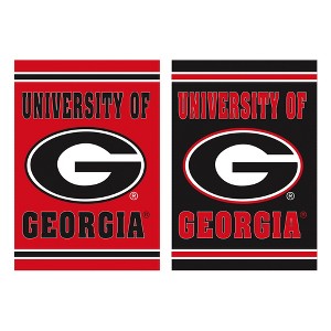 Evergreen Garden Flag Embossed Suede, University of Georgia Double Sided Indoor Outdoor Decor 18" x 12.5" - 1 of 1