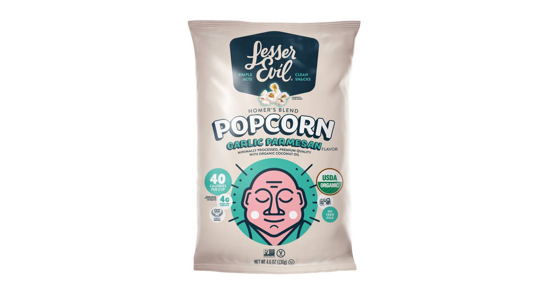 LesserEvil Organic Garlic Parm Popcorn - 4.6oz
