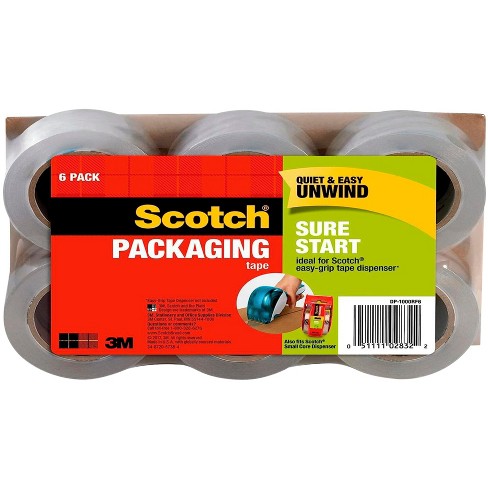 Scotch Packaging Tape Heavy Duty Shipping, Clear, 1.88 in. x 54.6 yd, 6 Rolls, Size: 1.88 x 1000