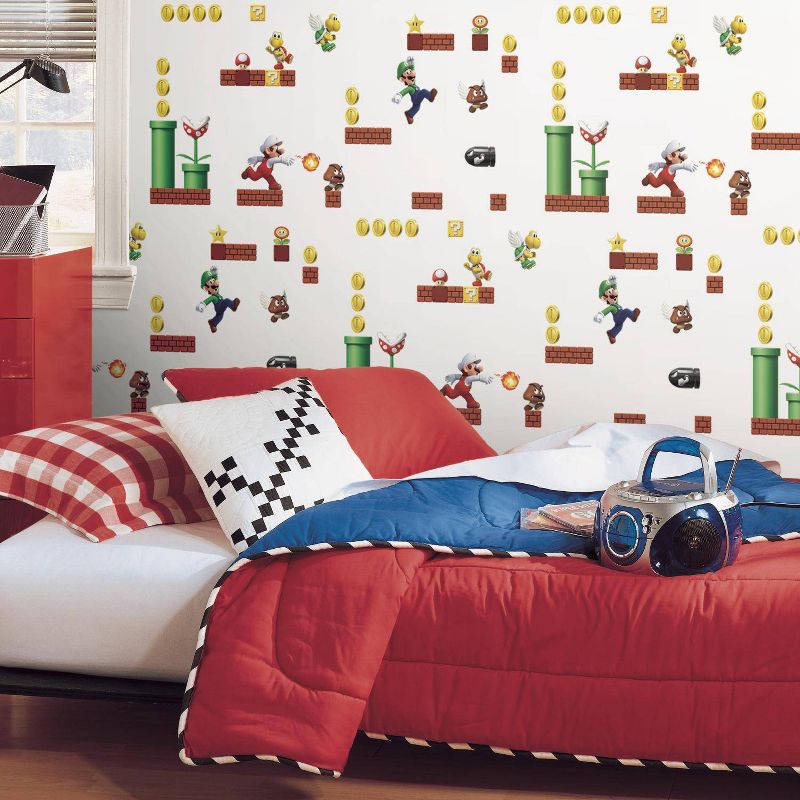 Nintendo Super Mario Peel and Stick Kids&#39; Wallpaper - Roomates, 3 of 9