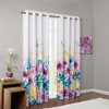 Floral Print Bright Color Blackout Window Panel, Heavyweight Foamback Liner Grommet Top Valance for All Decor Styles - 2 of 4