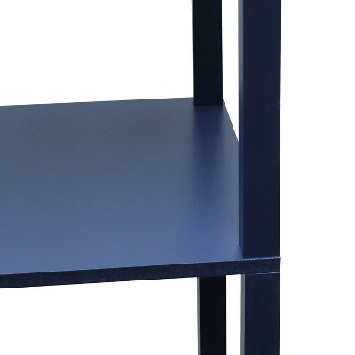 Classix Navy Blue 62.5" 3-Tier Shelf Floor Lamp with Linen Shade