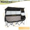 MUKE 3-Person Outdoor Camping Chair with Canopy, Oversized Folding Padded Seat with Cooler, Cup Holders & Storage for Lawn & Picnic - 4 of 4