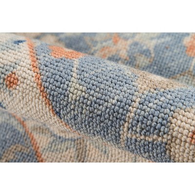 Aegean Medallion 27" Blue Wool Blend Runner Rug