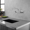 BWE Double-Handles Commercial Sink Faucet with 8" Swivel Spout Wall Mount Standard Kitchen Faucet - 2 of 4