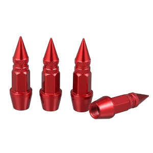Unique Bargains Wheel Valve Cap Extension Tire Stem Valve Caps Extender Dustproof Waterproof for Auto Aluminum Alloy 4 Pcs - 1 of 4