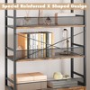 70.87" Industrial Bookshelf with Doors, 4-Tier Rustic Open Storage Shelf, Farmhouse Display Rack for Bedroom, Living Room, Home Office, Brown - 4 of 4