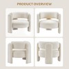 Mid Century Modern Accent Chair with Velvet Fabric,Barrel Armchair for Living Room,Upholstered Accent Sofa with Armrest - 4 of 4
