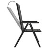 vidaXL Garden Lounge Set Black and Charcoal Aluminum, Textilene Medium - Anthracite - 3 of 4