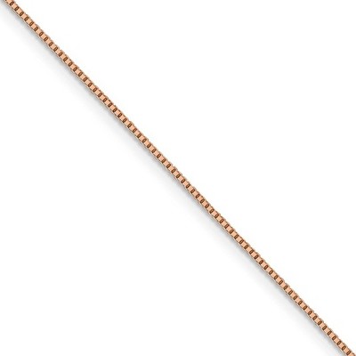 Black Bow Jewelry 1mm 14k Rose Gold Octagonal Box Chain Necklace