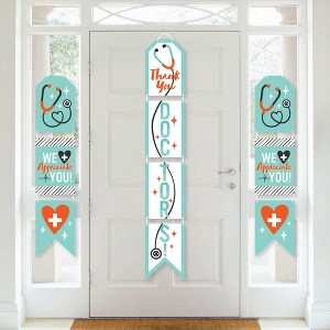 Big Dot of Happiness Thank You Doctors - Hanging Vertical Paper Door Banners - Doctor Appreciation Week Wall Decoration Kit - Indoor Door Decor - 1 of 4
