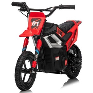 24V 350w Kids Ride on Motorcycle, 13.67MPH Max Speed, Mini Dirt Bike with Rear Wheel Suspension, Music, 12 Miles Range, Black - 1 of 1