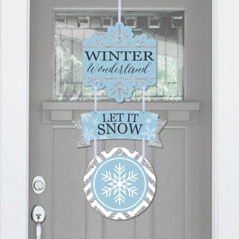 Big Dot Of Happiness Winter Wonderland - Hanging Porch Snowflake Holiday  Party & Winter Wedding Outdoor Decorations - Front Door Decor - 3 Piece  Sign : Target