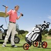 Costway Folding 3 Wheels Golf Push Cart W/Seat Scoreboard Adjustable Handle Red\Blue\Grey\Green - 2 of 4