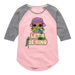 Girls' - LOL Surprise! - Let's Be Kind to Plants Shirt Tail Raglan Graphic T-shirt - 1 of 4