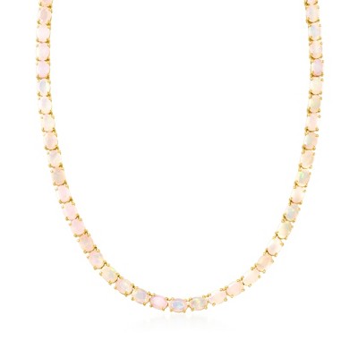 Ross-Simons 25.00 ct. t.w. Ethiopian Opal Tennis Necklace in 18kt Gold Over Sterling