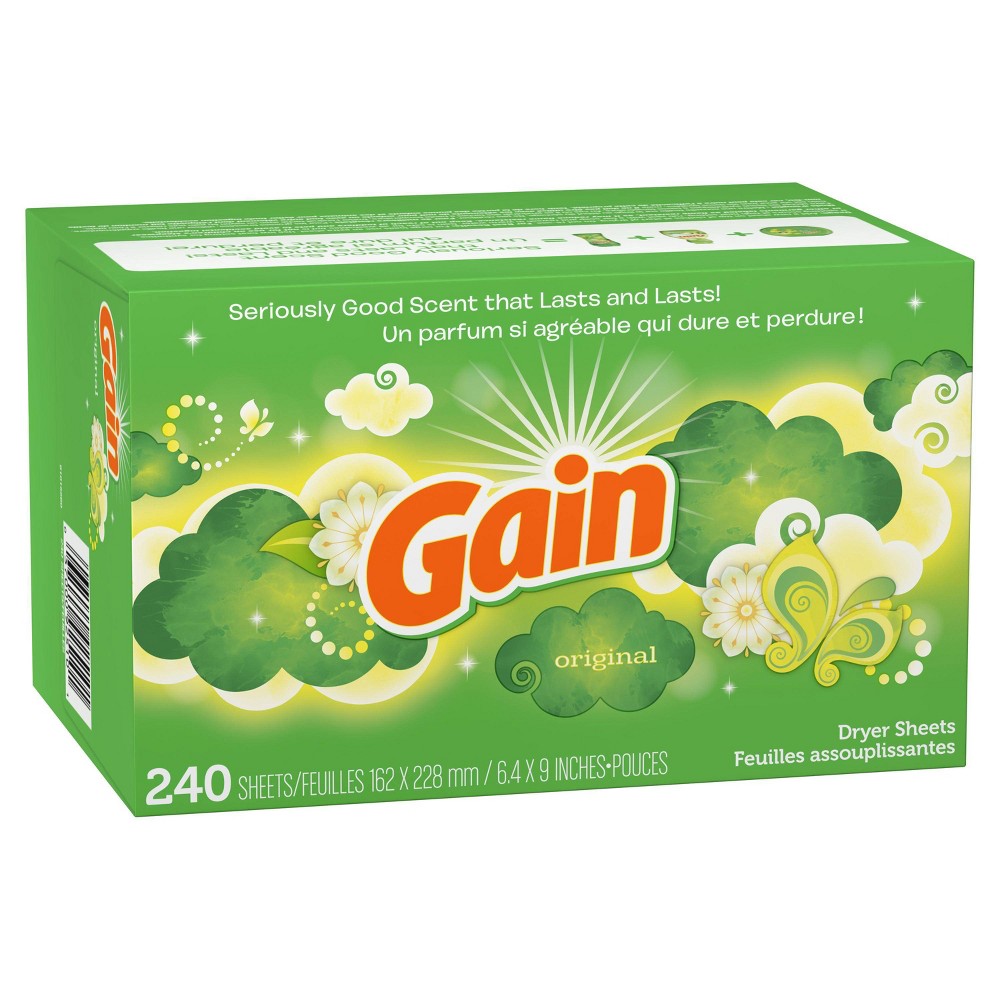 Gain Dryer Sheets, Original Scented, 240 Count Pack