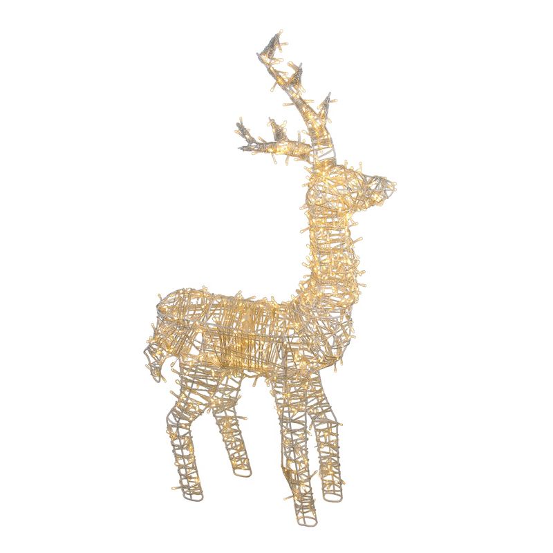 Northlight 48" Pre-Lit White LED Upright Standing Reindeer Christmas Outdoor Decoration, 1 of 4
