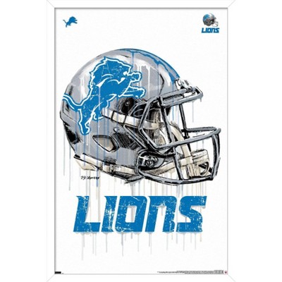 Trends International Nfl Detroit Lions - Neon Helmet 23 Framed Wall Poster  Prints White Framed Version 14.725 X 22.375 : Target