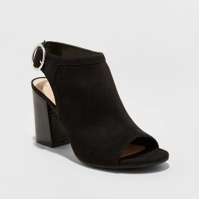 open heel high heels