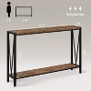 43" Console Table, V Design, 2-Tier Entryway Table with Storage, Industrial Console Table for Entryway, Living Room - 2 of 4