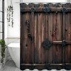 Paaaawaters 1pcs Wooden Door Pattern Set, Waterproof, Bathroom Sets, Bathroom Accessories, Home Decor - 3 of 4