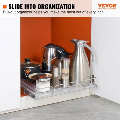 VIYET 21"D Pull Out Cabinet Organizer-Heavy Duty Chrome Steel Slide Out Shelves,Home/Kitchen/Bathroom Storage — фото 2