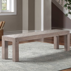 Auckland Bench Reclaimed Wood Weathered Gray - Steve Silver Co.: CSA Certified, Stained Textured Veneer, No Back - 1 of 4