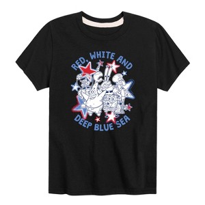 Boys' - SpongeBob SquarePants - Red, White and Deep Blue Sea Short Sleeve Graphic T-Shirt - 1 of 4