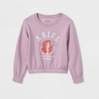 Girls' Disney Princess Ariel Dreamy Fleece Pullover - Purple
