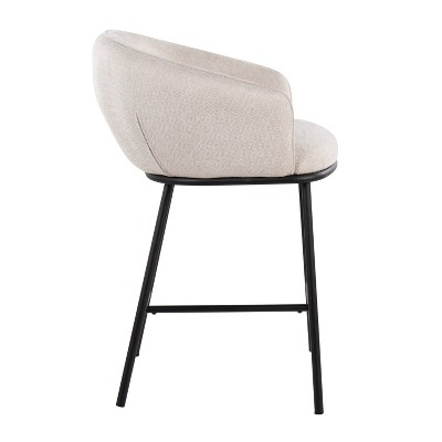 Ashland Cream and Black Swivel Counter Stools Set of 2